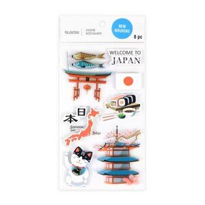 NEW Recollections Japan Dimensional 3D Stickers - Travel / Scrapbook / Crafting